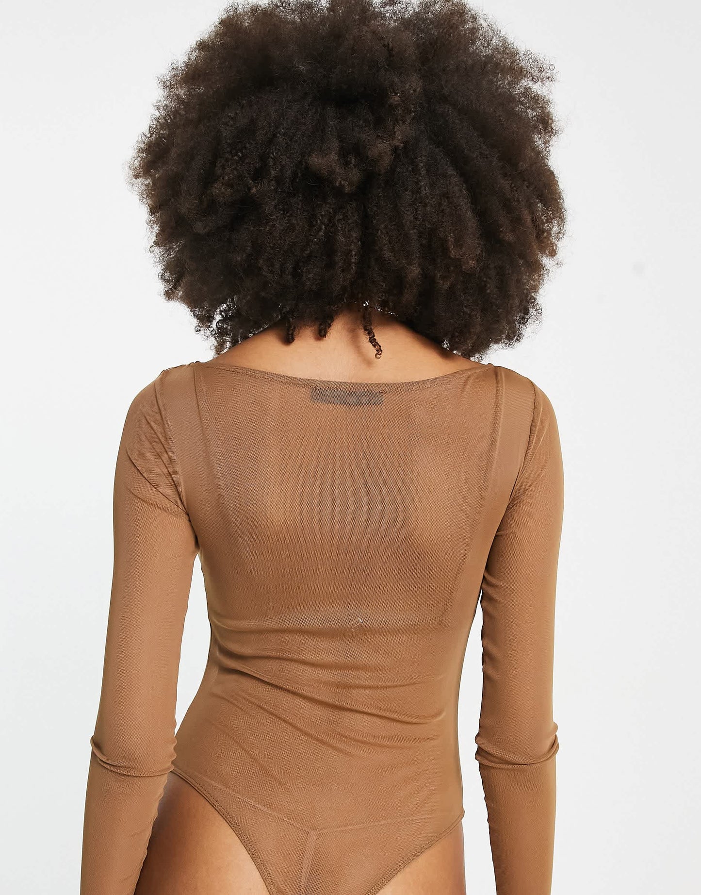 Pull&Bear long sleeve mesh body with in taupe