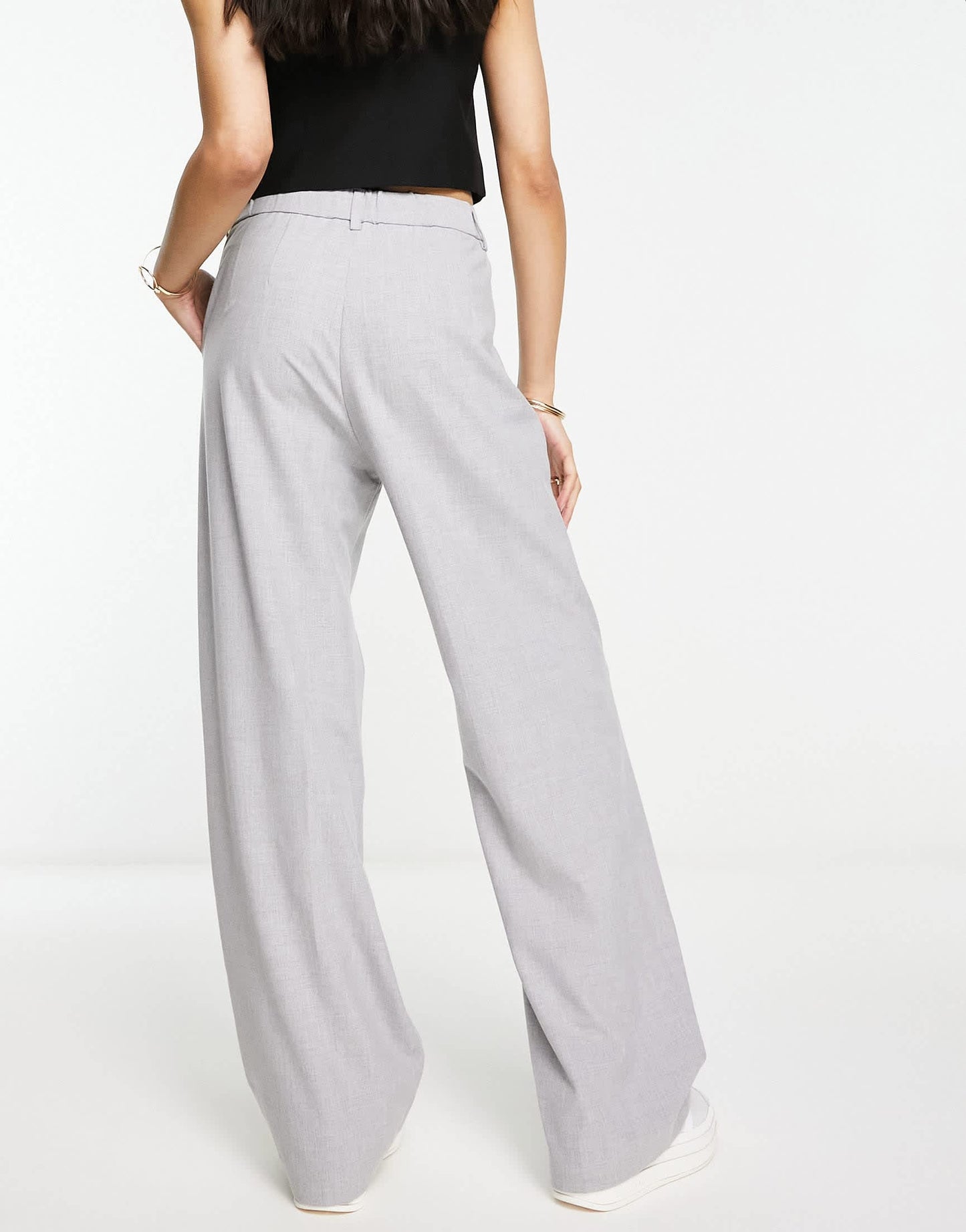 Stradivarius wide leg relaxed dad trousers in grey