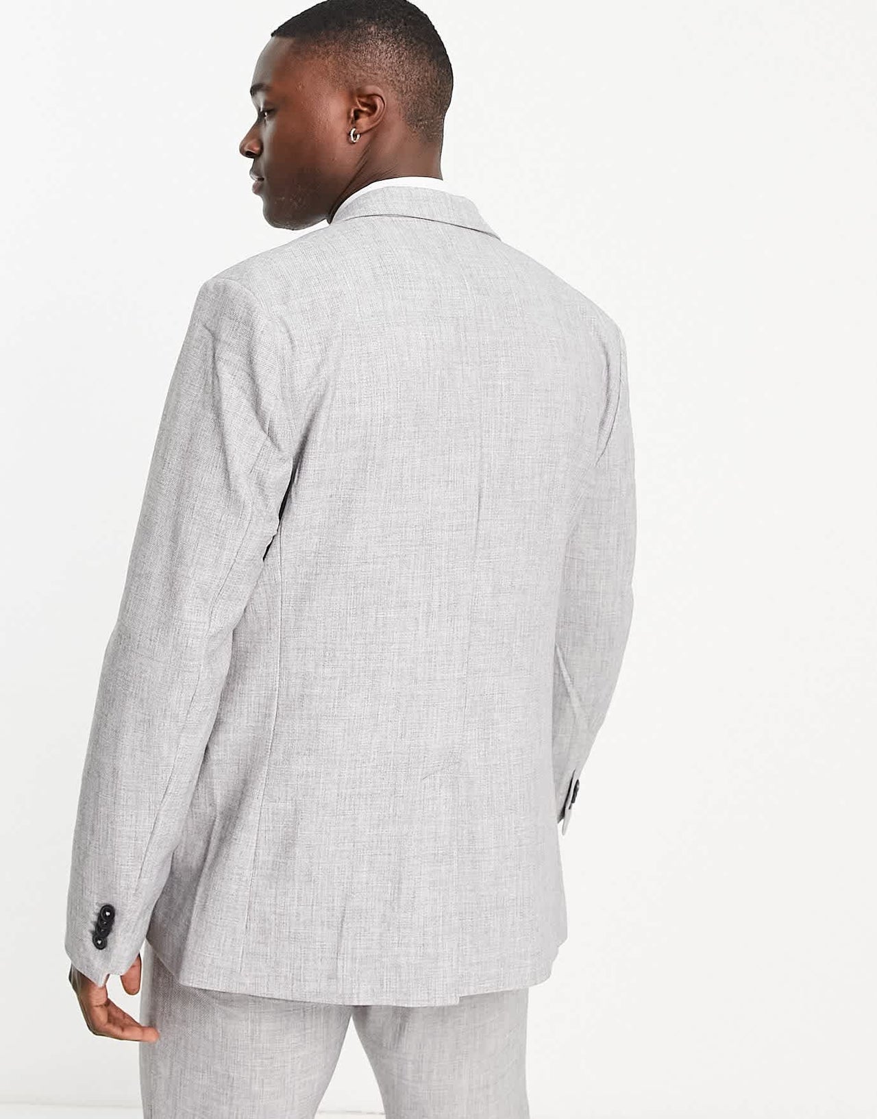 New Look slim suit jacket in grey texture