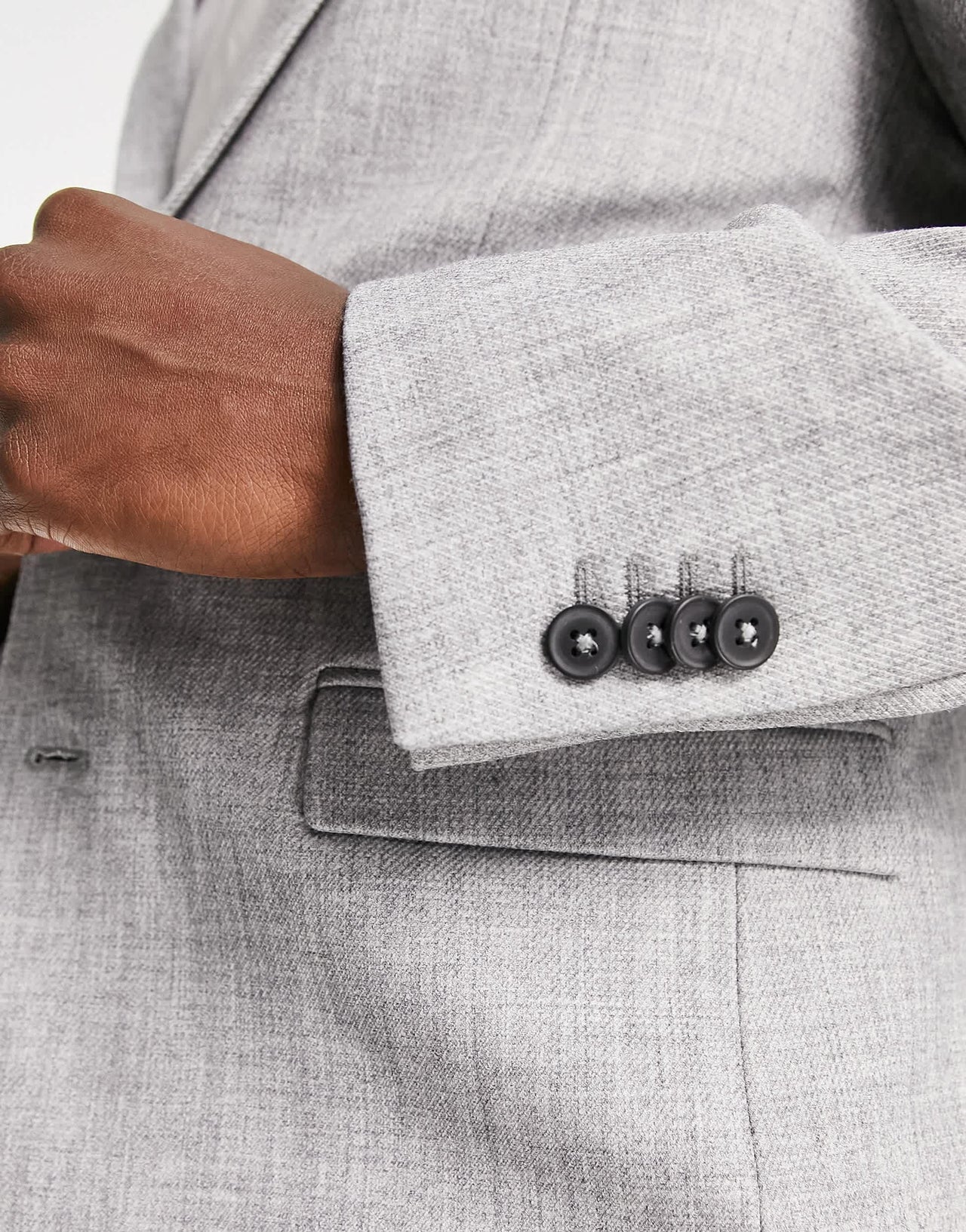 New Look slim suit jacket in grey texture