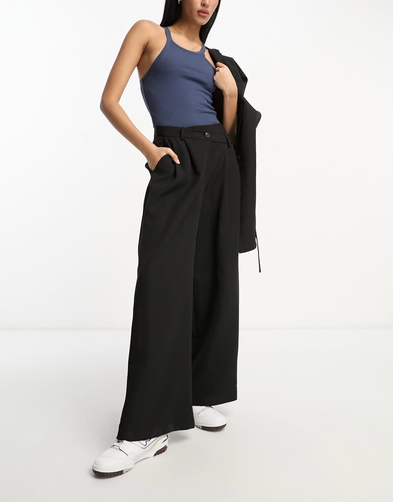 Miss Selfridge co-ord asymmetric waist wide leg trouser