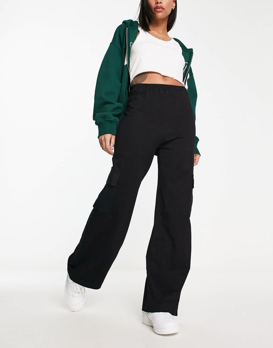 Urban Revivo cargo trousers in black