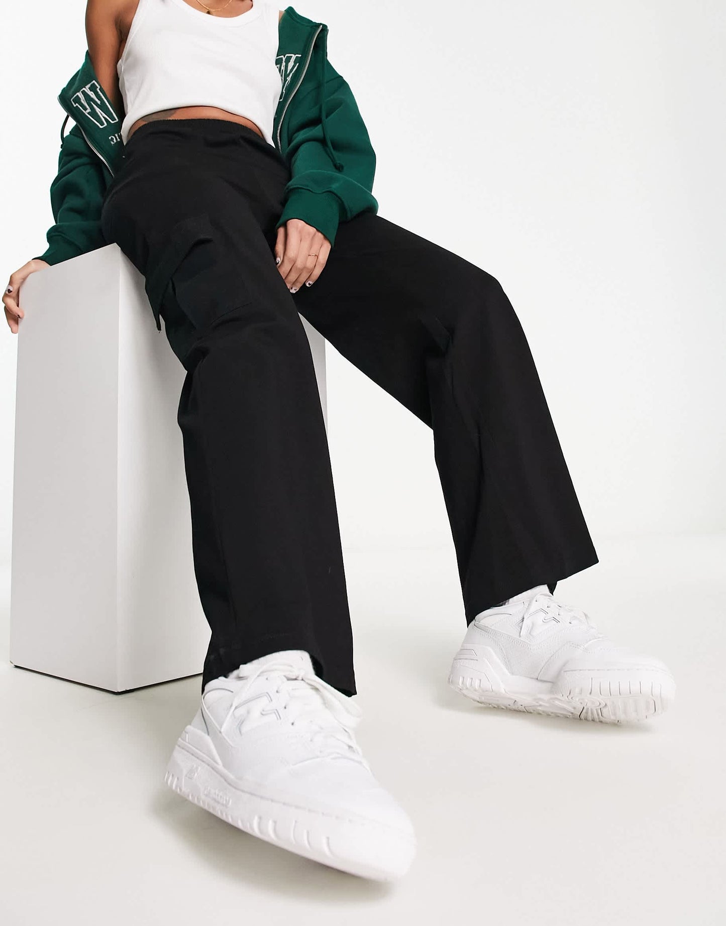 Urban Revivo cargo trousers in black