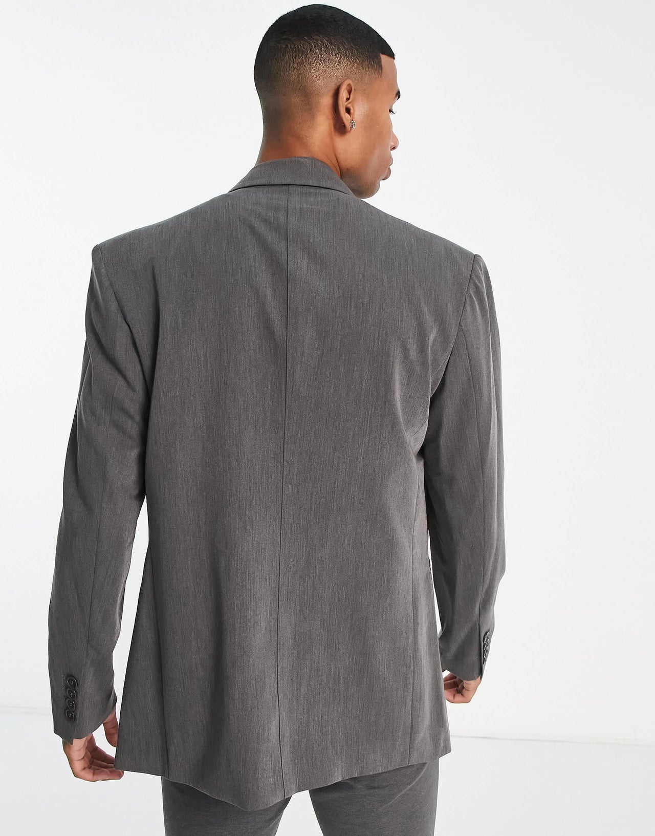 Bershka oversized double breasted coord blazer in grey