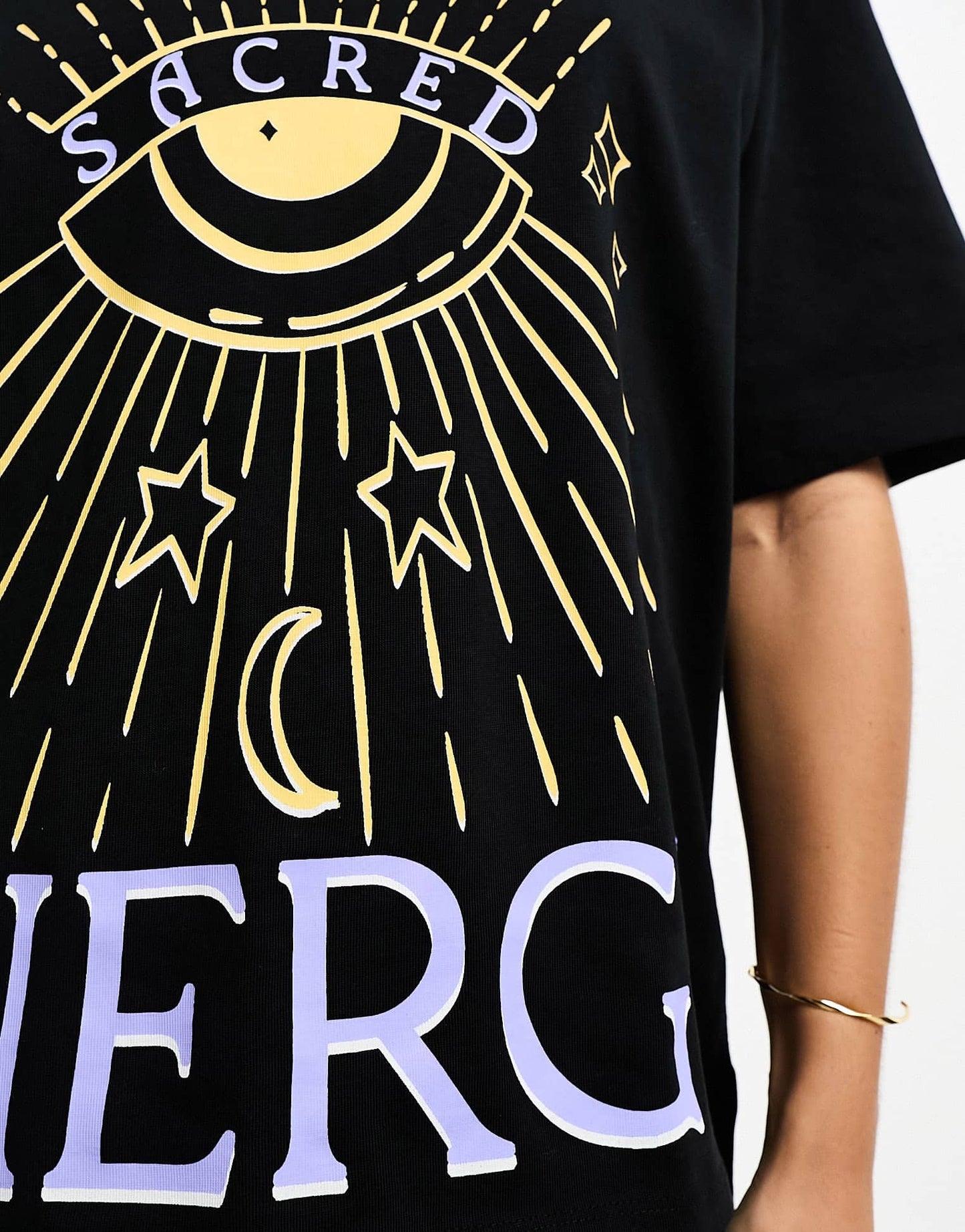 ASOS DESIGN oversized heavy weight t-shirt in sacred energy graphic in black