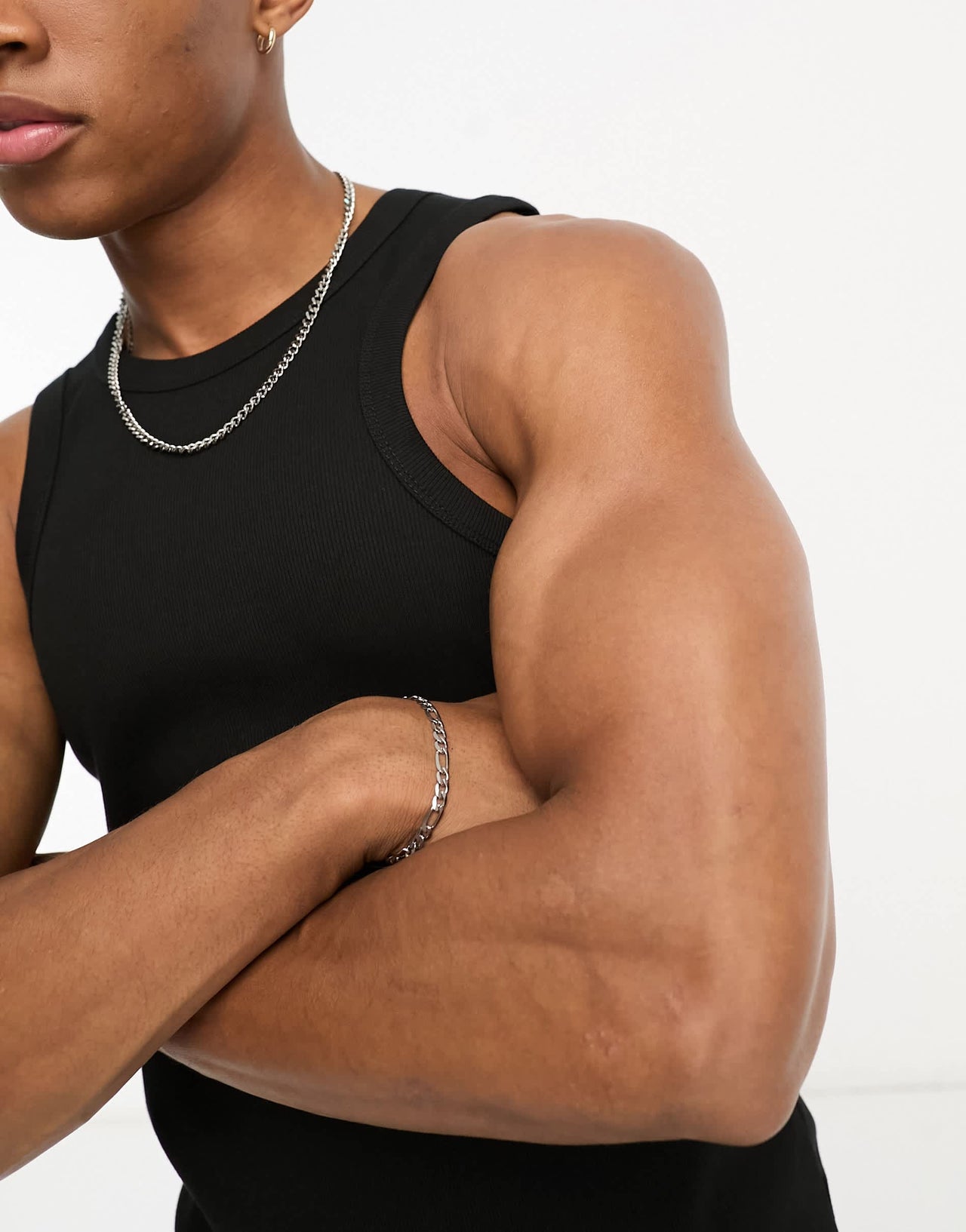 ASOS DESIGN essentials muscle  rib racer vest in black