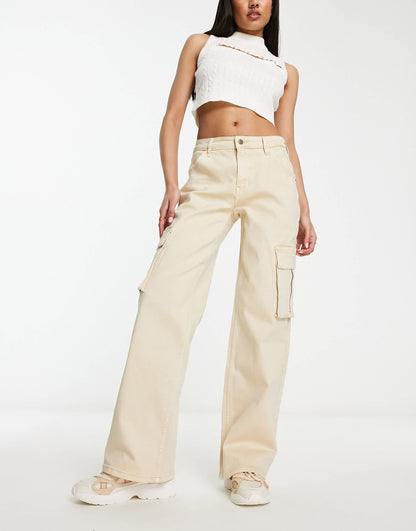 Guess Originals cargo jeans in tan wash