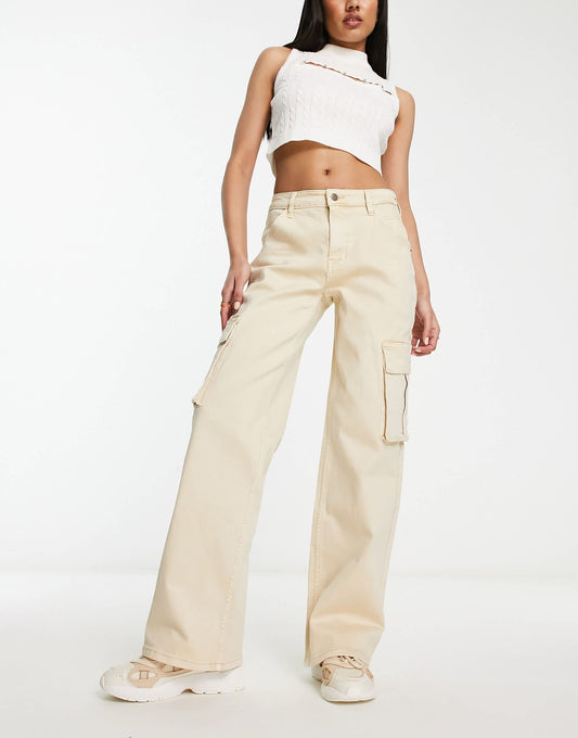 Guess Originals cargo jeans in tan wash