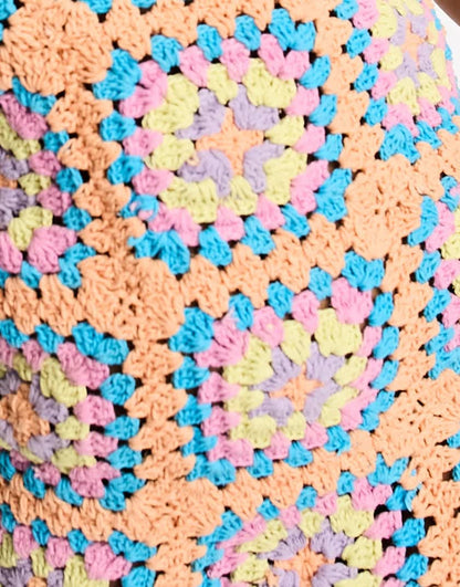Miss Selfridge festival crochet knit mini dress in multi