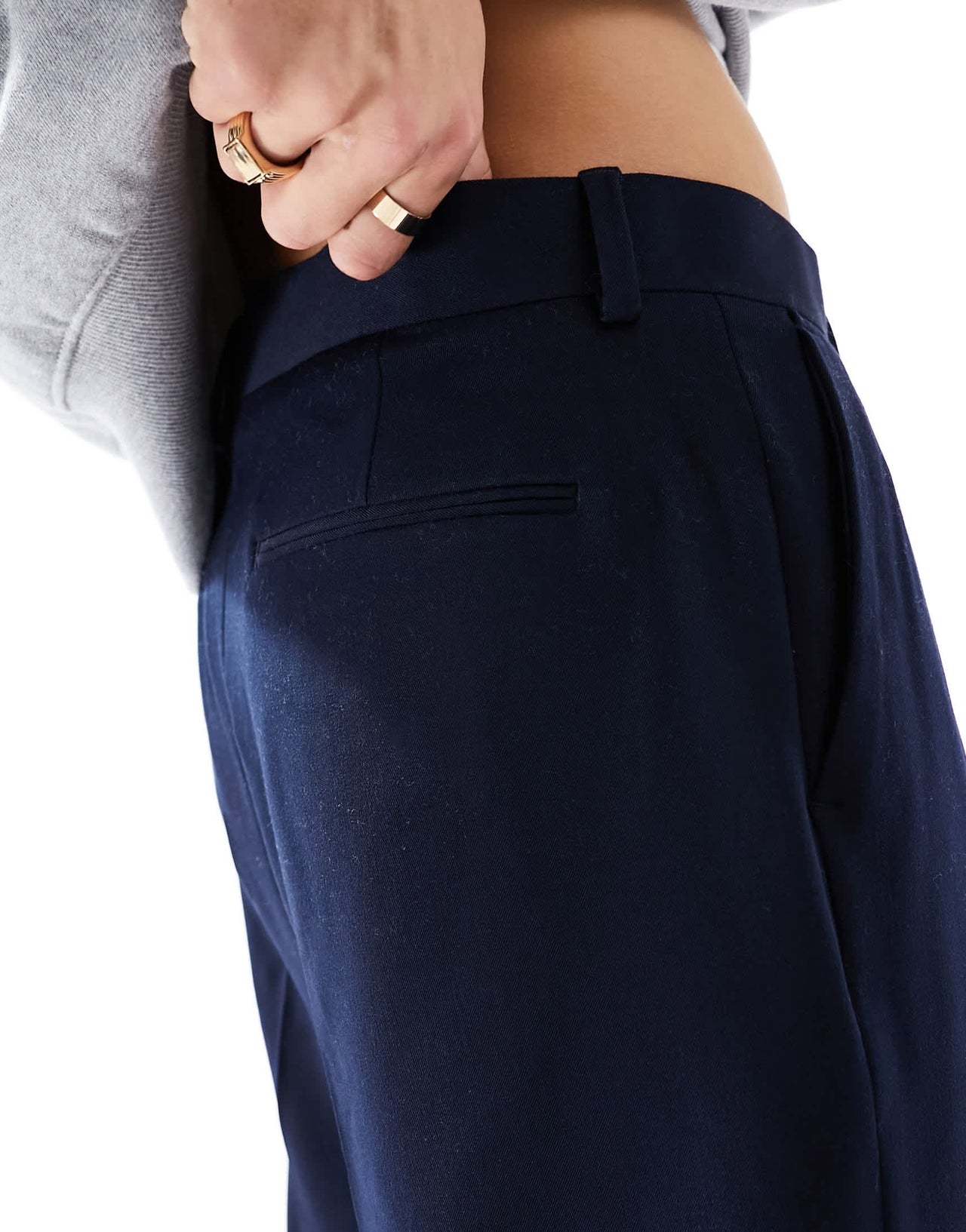 ASOS DESIGN smart wide shorts in navy