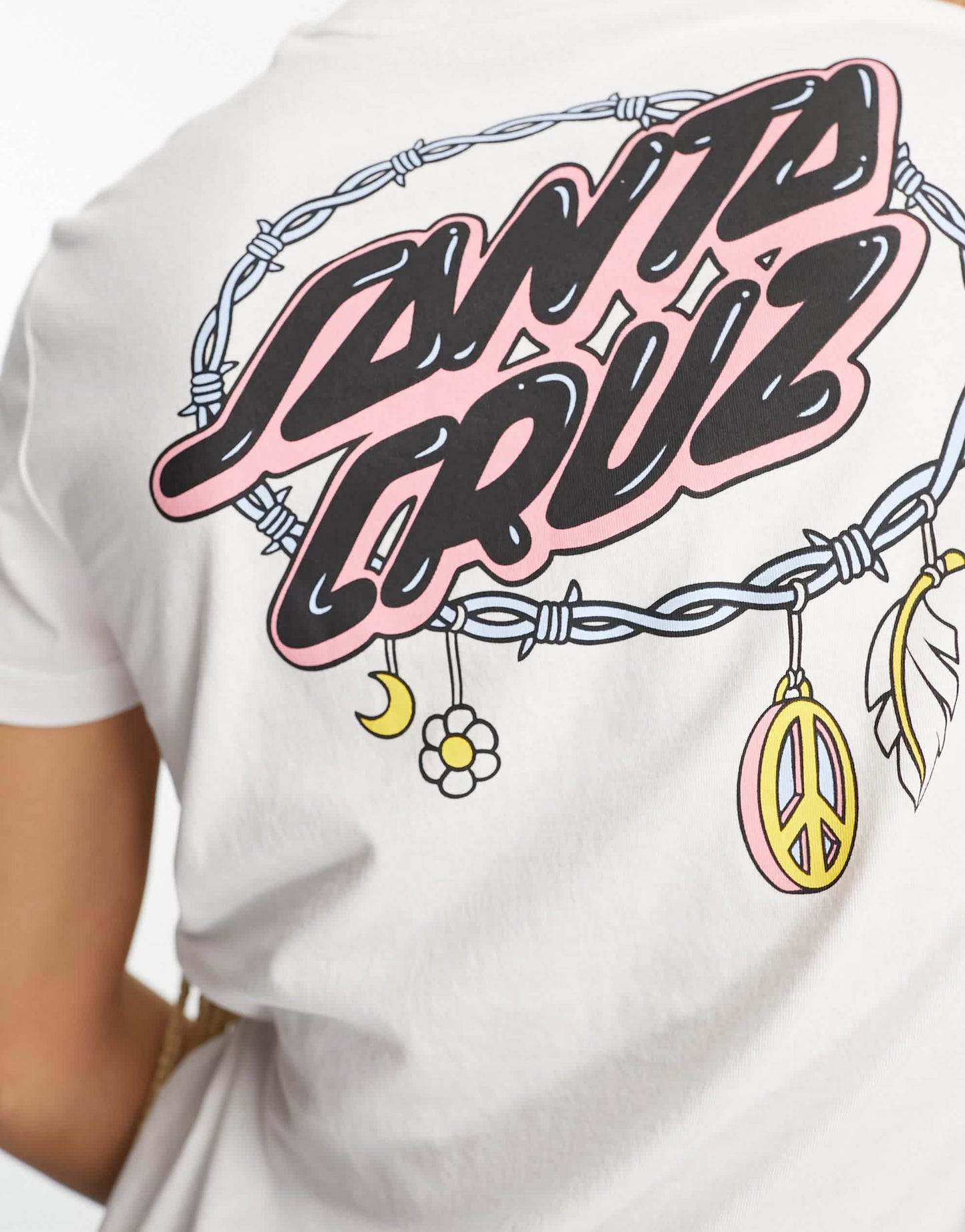 Santa Cruz barbed oval dot t-shirt in white