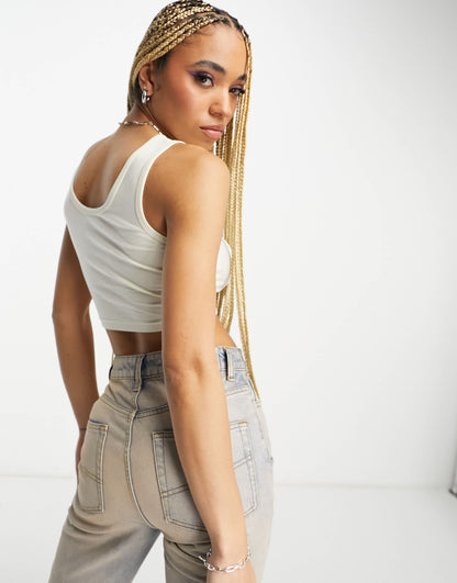 Santa Cruz peace strip crop top in white Exclusive at ASOS