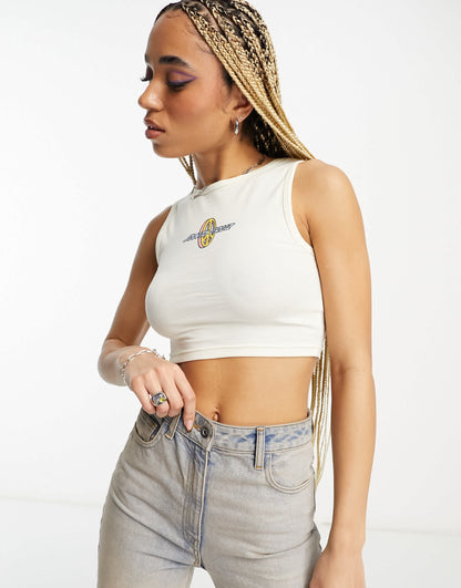 Santa Cruz peace strip crop top in white Exclusive at ASOS