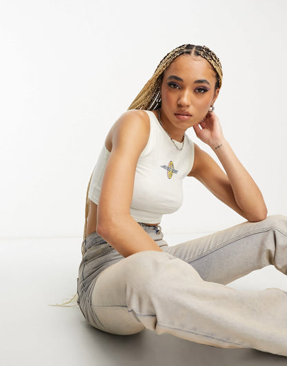Santa Cruz peace strip crop top in white Exclusive at ASOS