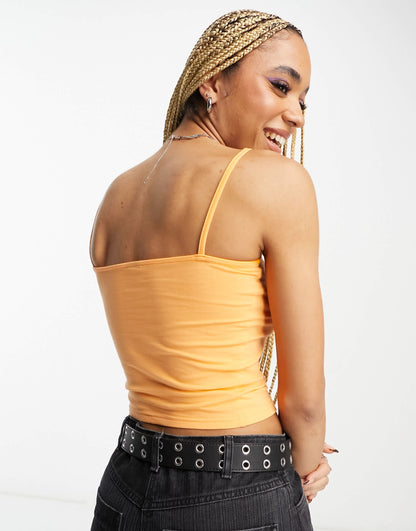 Santa Cruz strip logo crop vest in orange