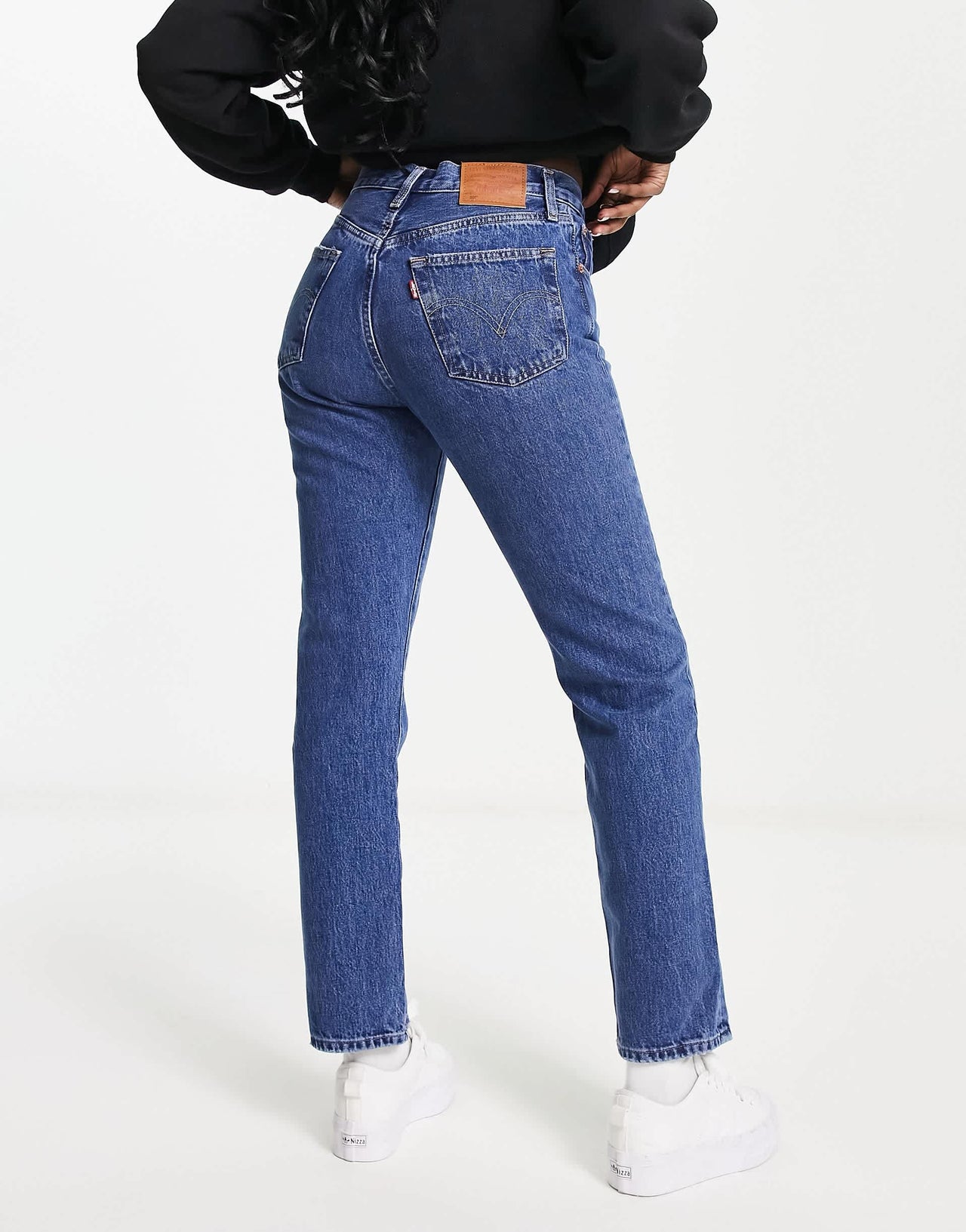 Levi's 501 straight fit crop jeans in indigo blue