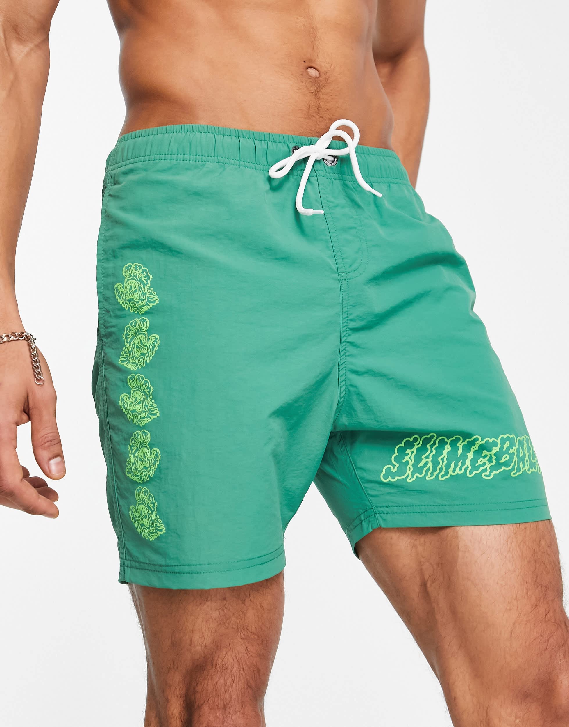 Santa Cruz mono splat swimshort in green with placement prints