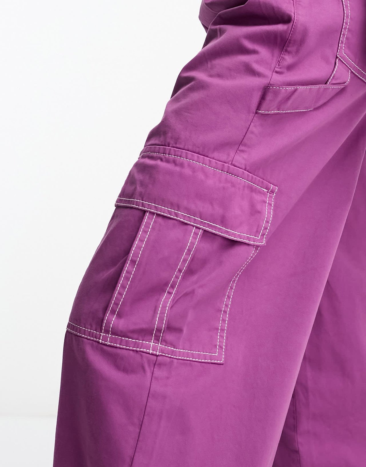 Native Youth straight leg twill cargo trouser co-ord in purple