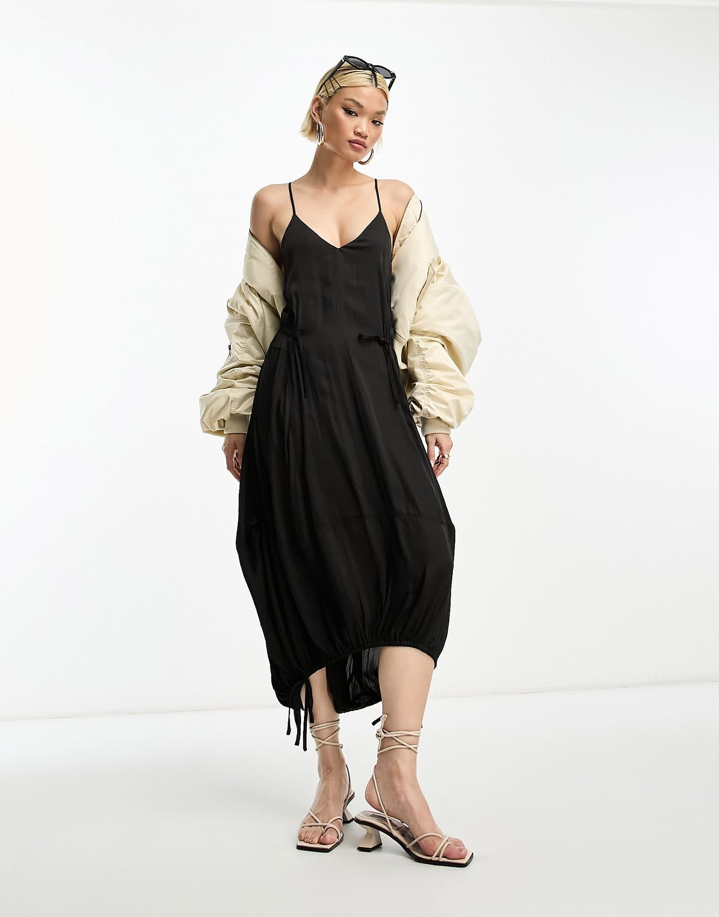 AllSaints Kaye midi dress in black