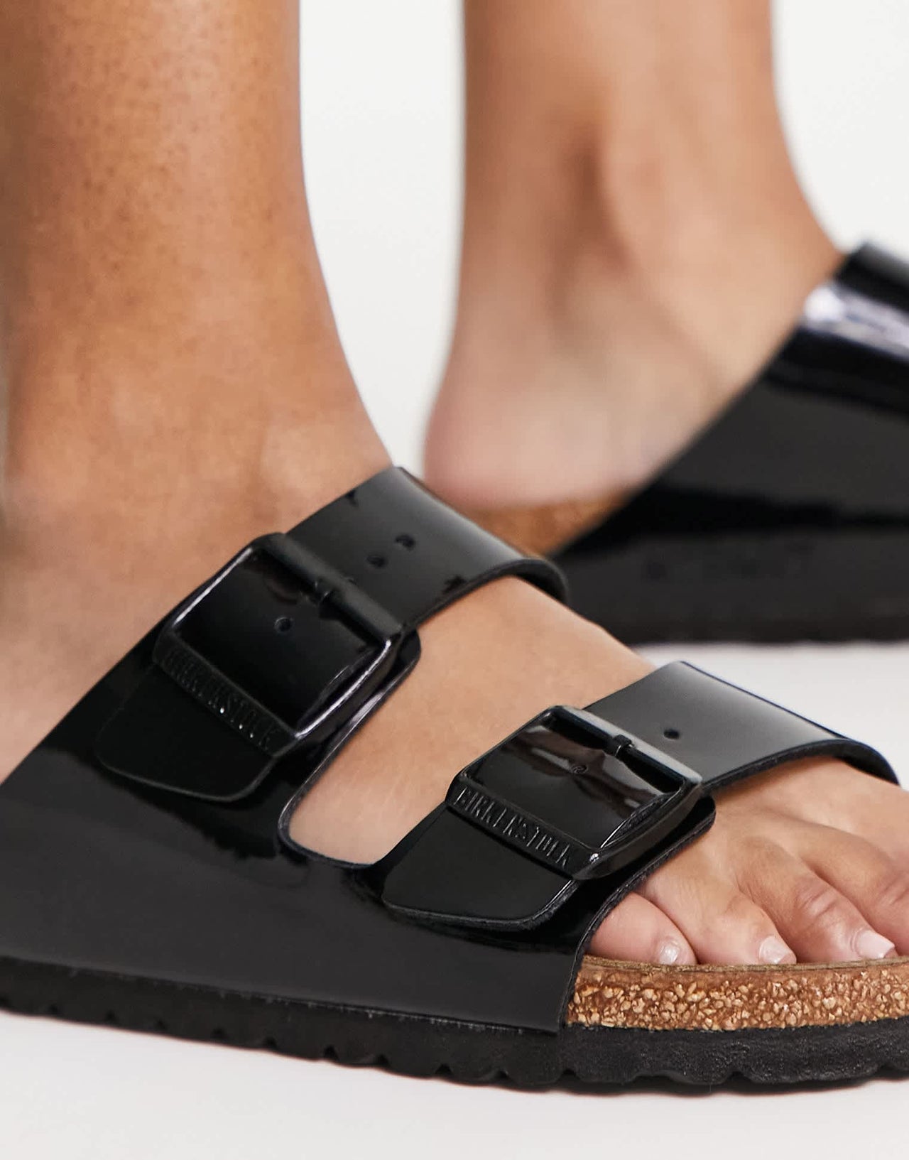 Birkenstock Arizona Birko-Flor sandals in patent black