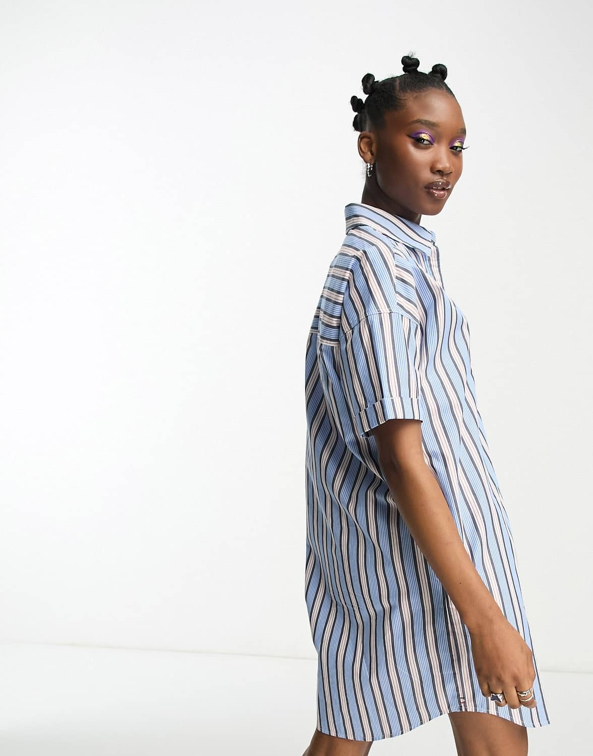 Tommy Jeans shirt dress in blue stripe