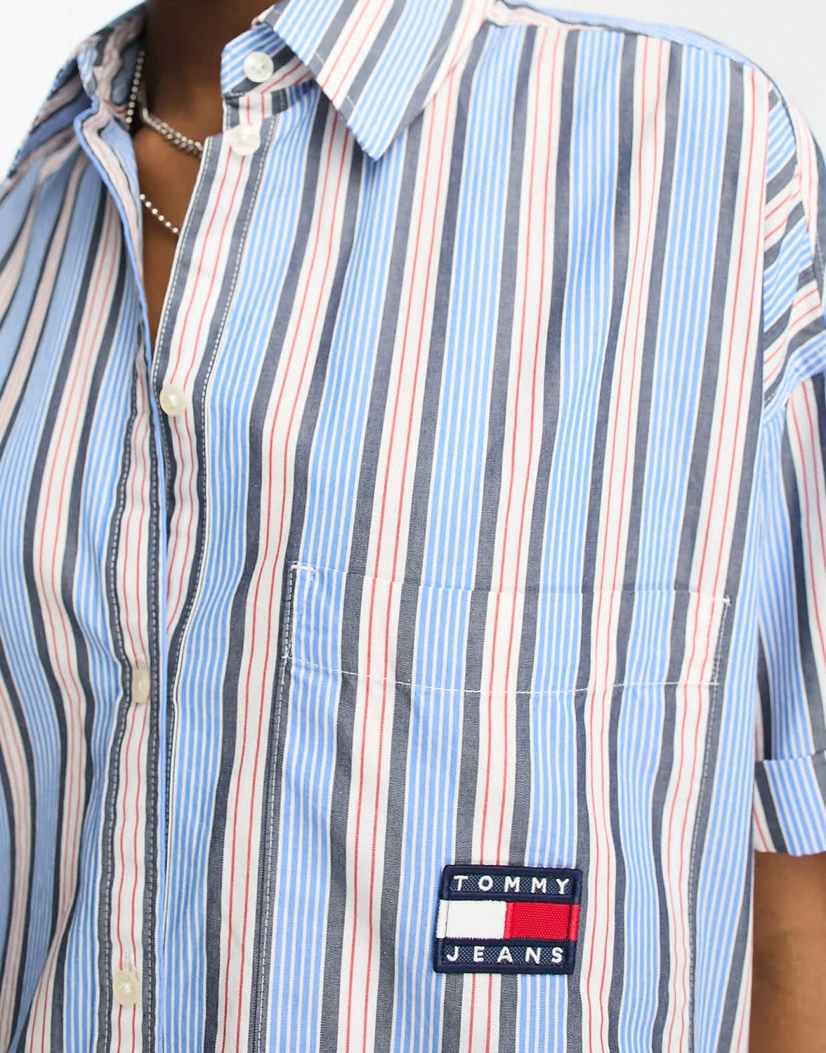 Tommy Jeans shirt dress in blue stripe