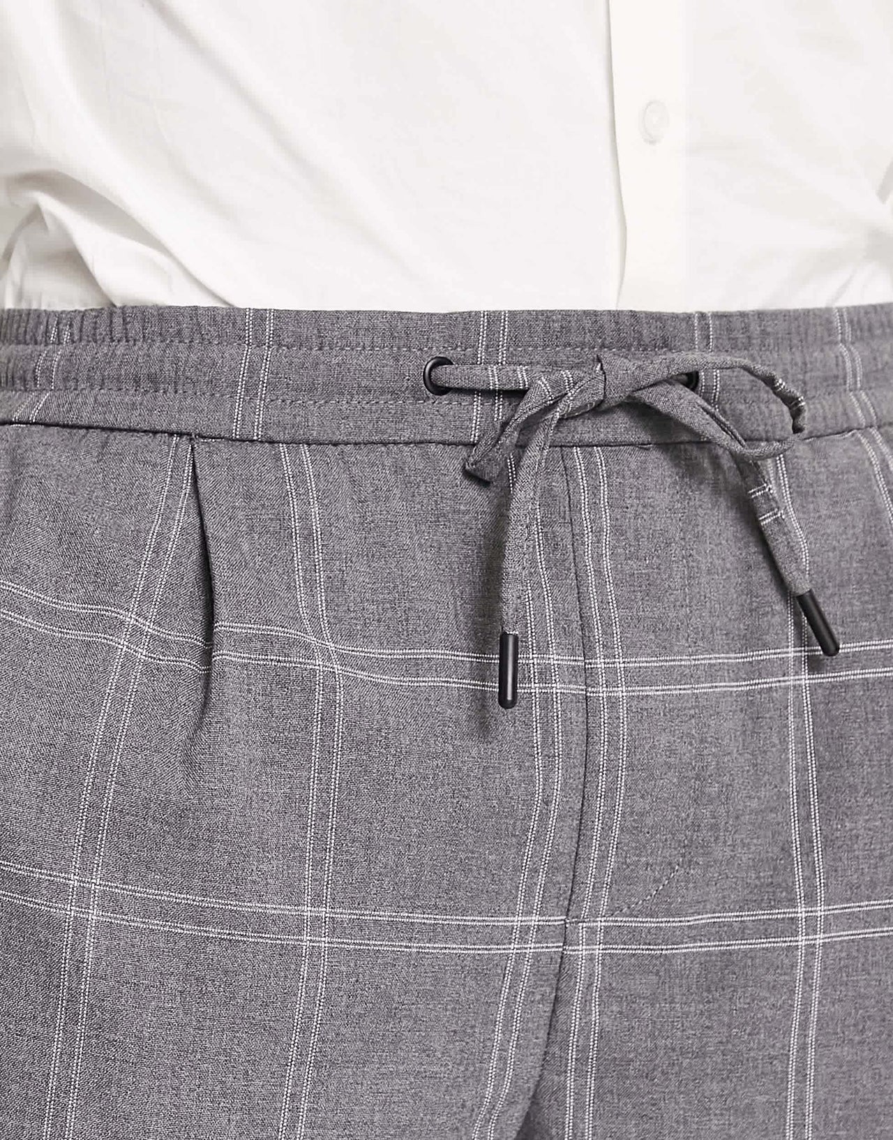 Pull&bear smart slim tailored trousers in grey check