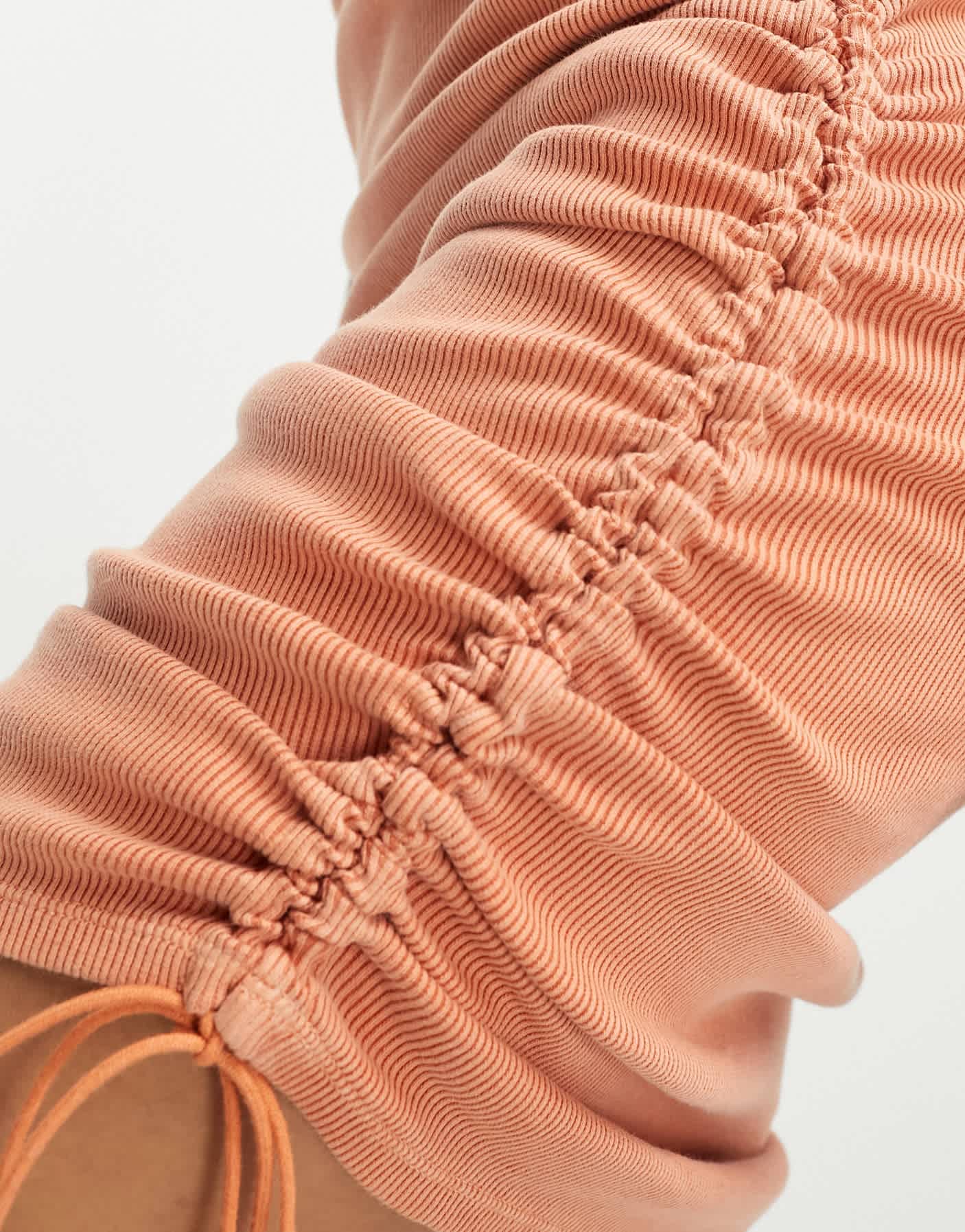 HUGO Nerana 1 fitted tank dress in washed open orange with rushed sides