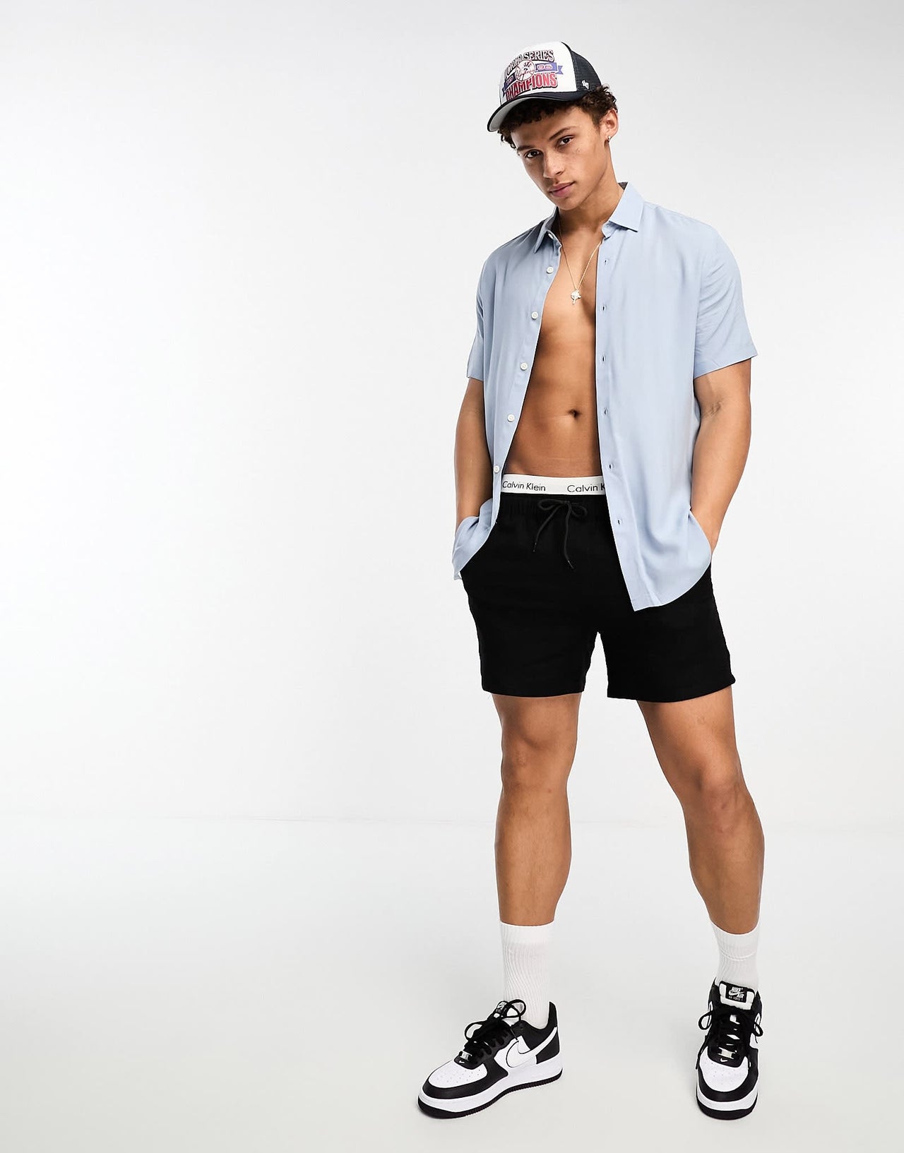 ASOS DESIGN regular fit viscose shirt in light blue