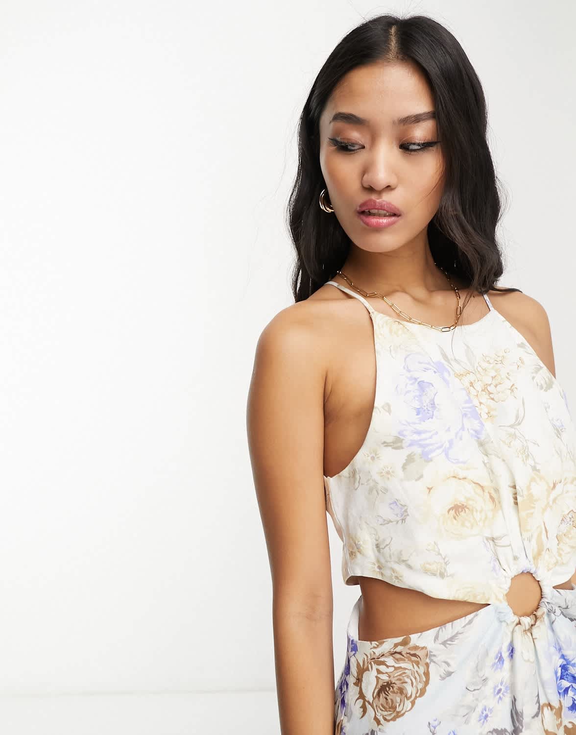Forever New cut out waist maxi dress in contrast floral