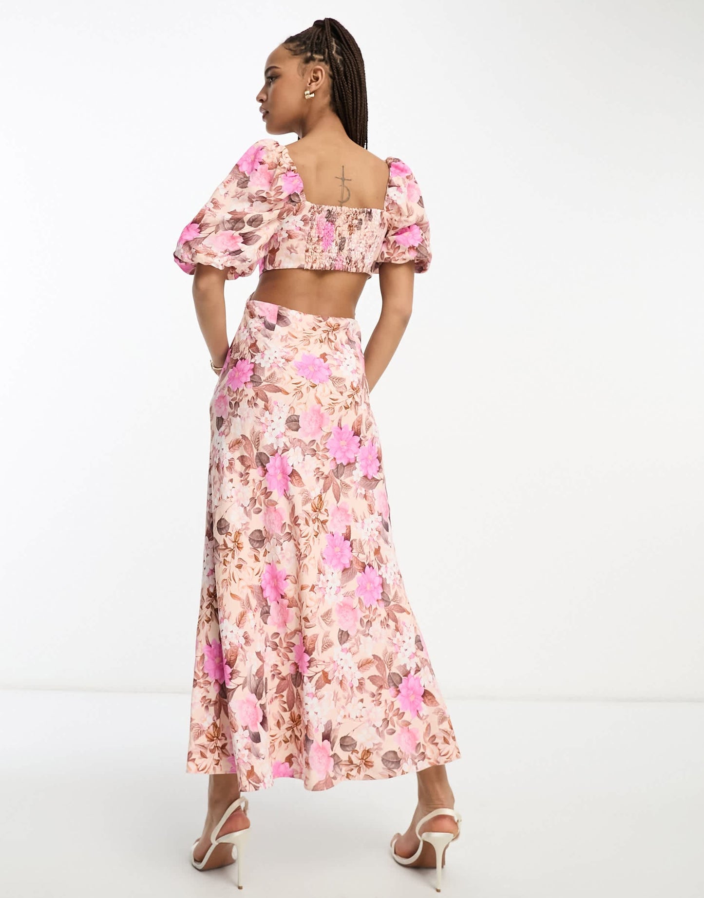 Ever New long sleeve maxi dress in leopard pink floral