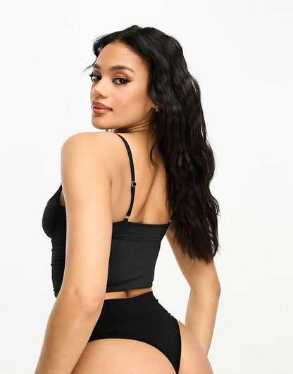 Gilly Hicks hook and eye corset bralette in black