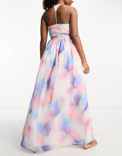 French Connection beach maxi dress in spray print