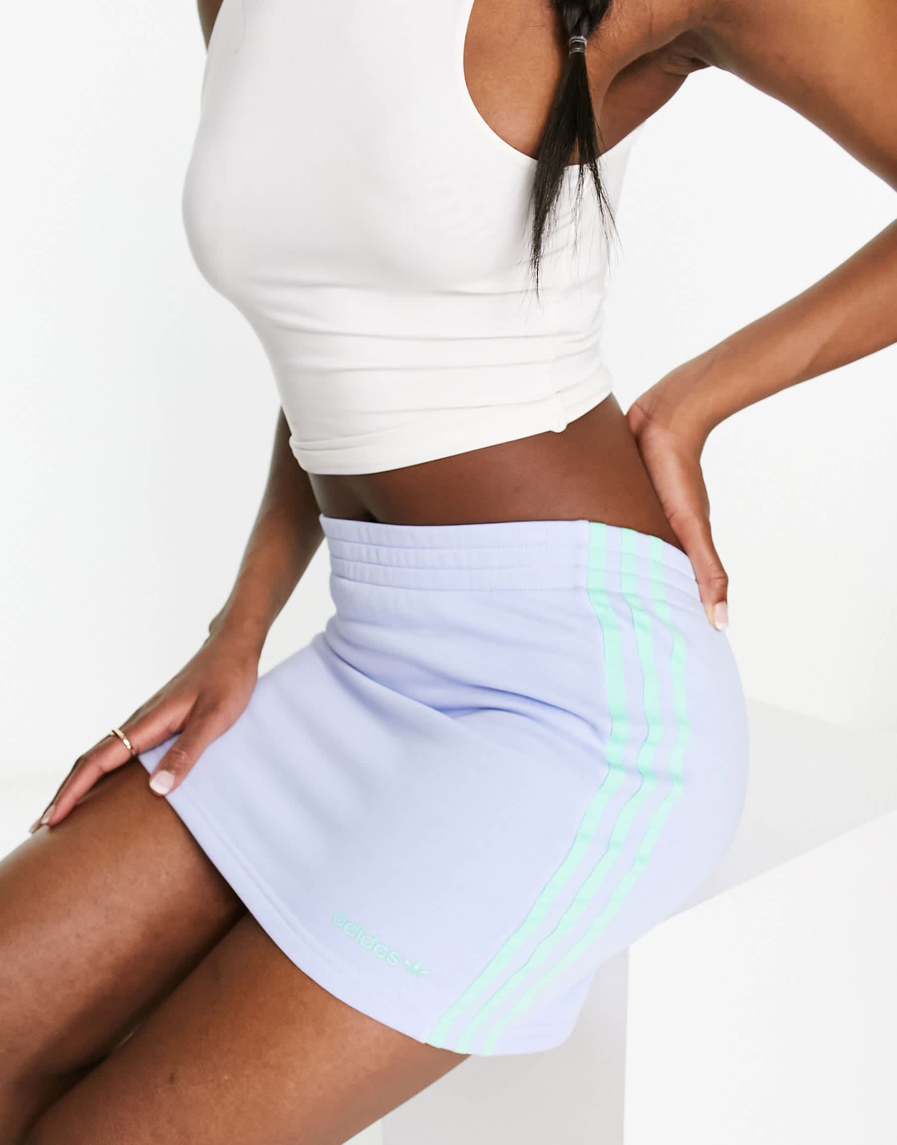 adidas Originals Island Club mini skirt in blue