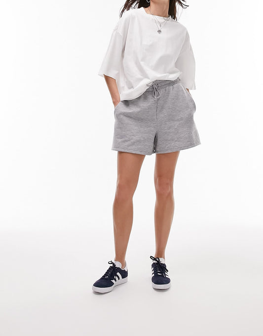 Topshop jogger short in grey marl
