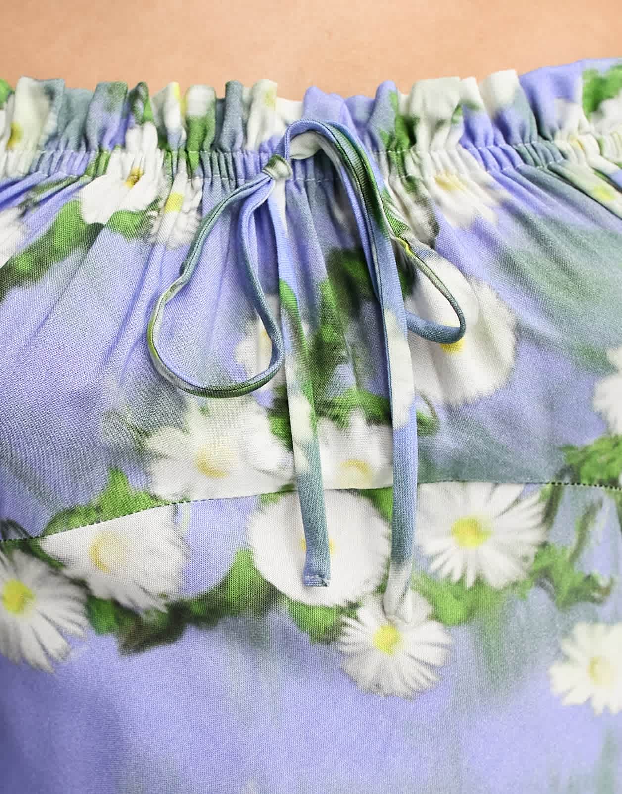 ASOS DESIGN viscose milkmaid tie neck midi dress in blurred floral
