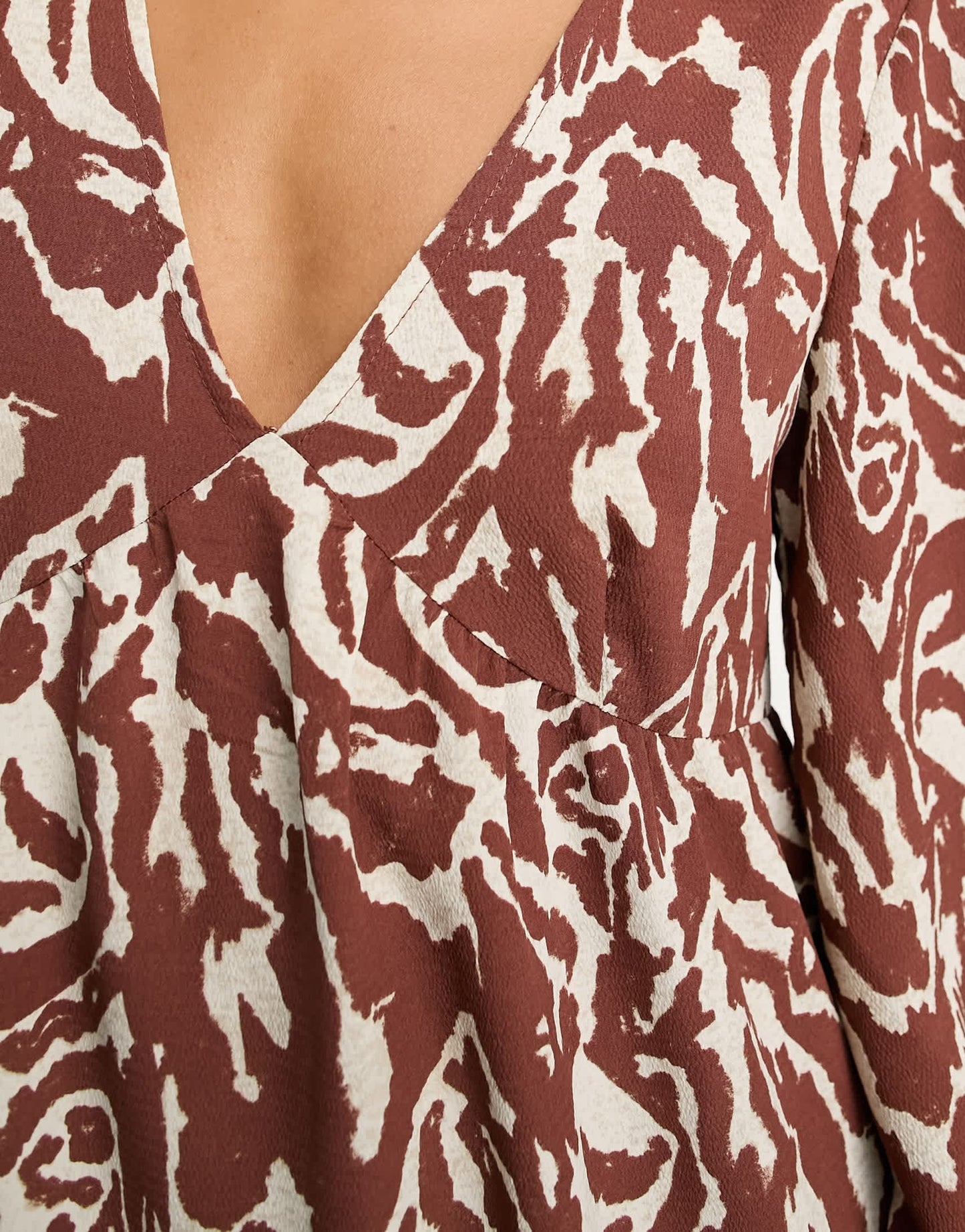 Pretty Lavish smock midaxi dress in brown abstract zebra print