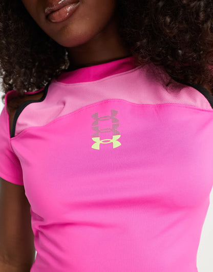 Under Armour Run Anywhere crop top in pink