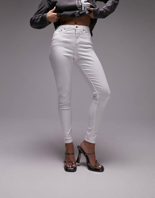 Topshop Hourglass high rise Jamie jeans in white