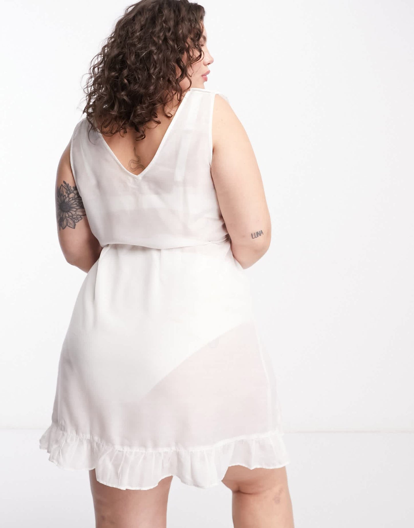 Simply Be wrap beach dress in white