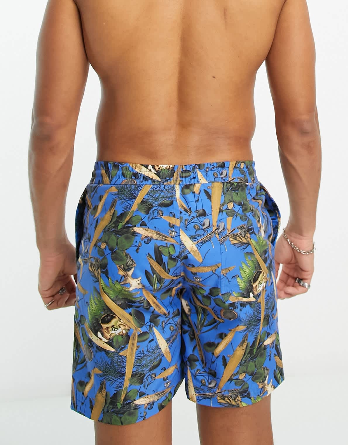 Carhartt WIP slater print swim shorts in blue