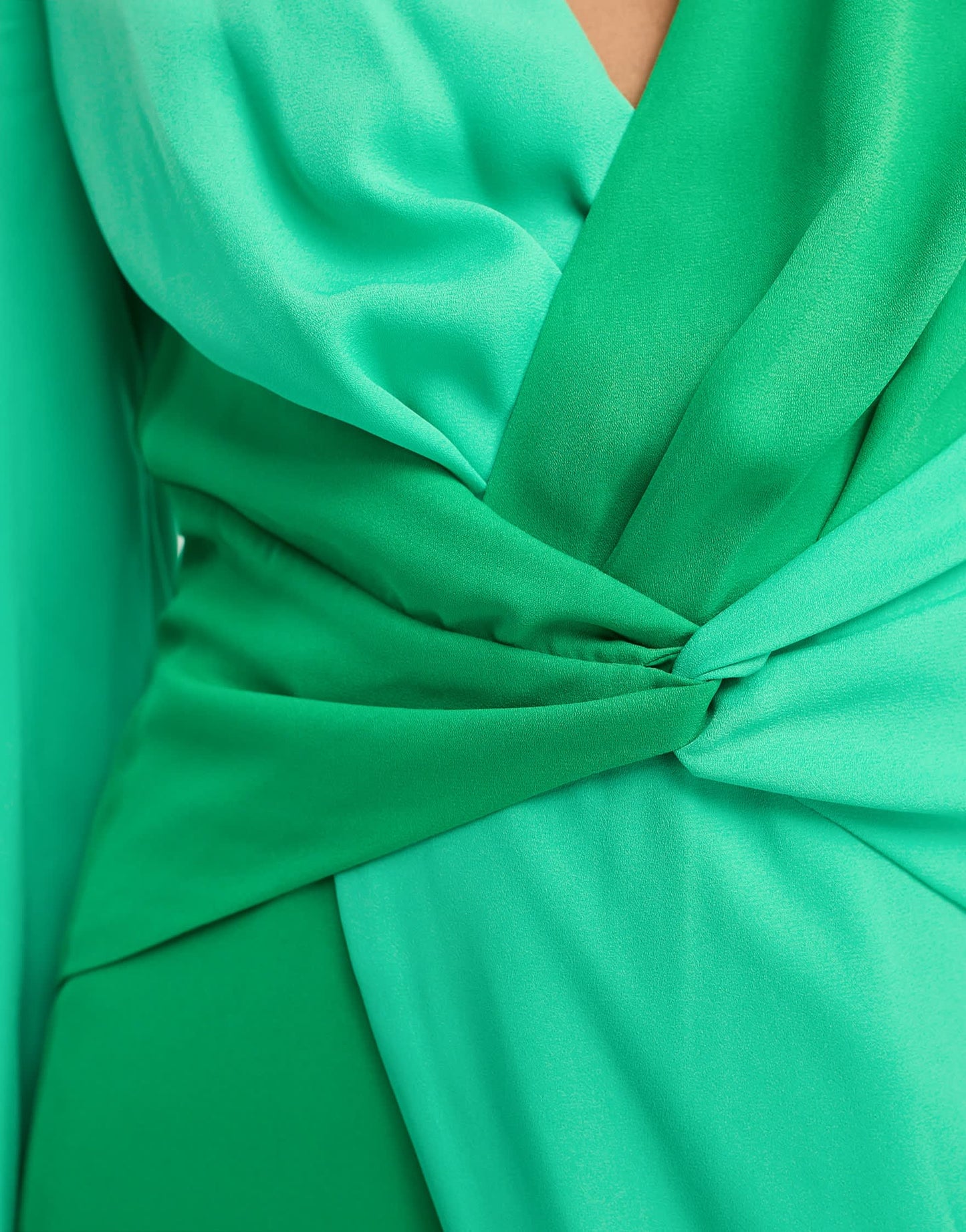 Pretty Lavish knot front contrast maxi dress in green