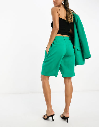 French Connection luxe tailored short co-ord in emerald green