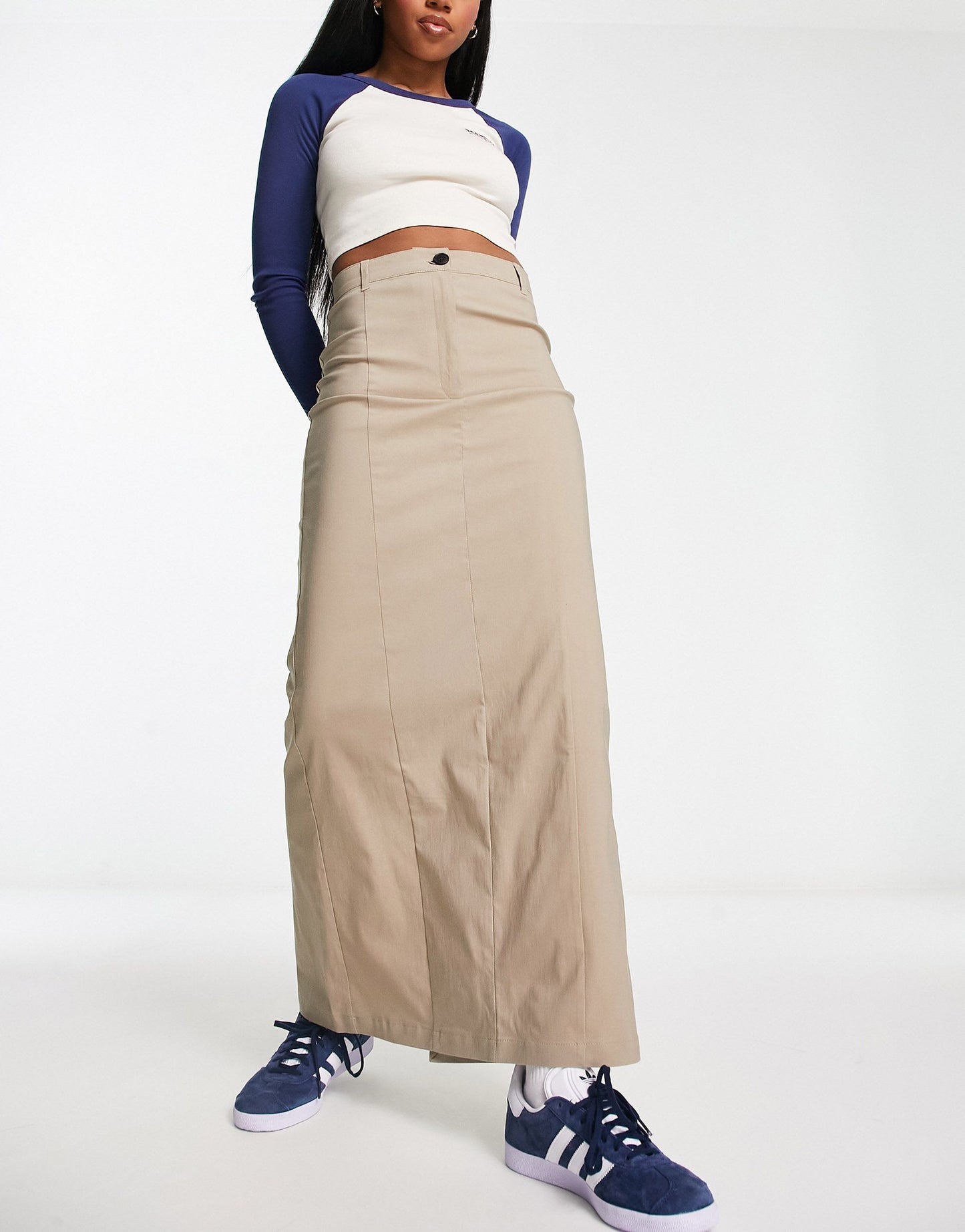 Pull&Bear tailored skirt in sand