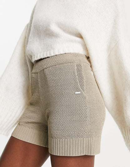 Armani Exchange knit shorts in beige