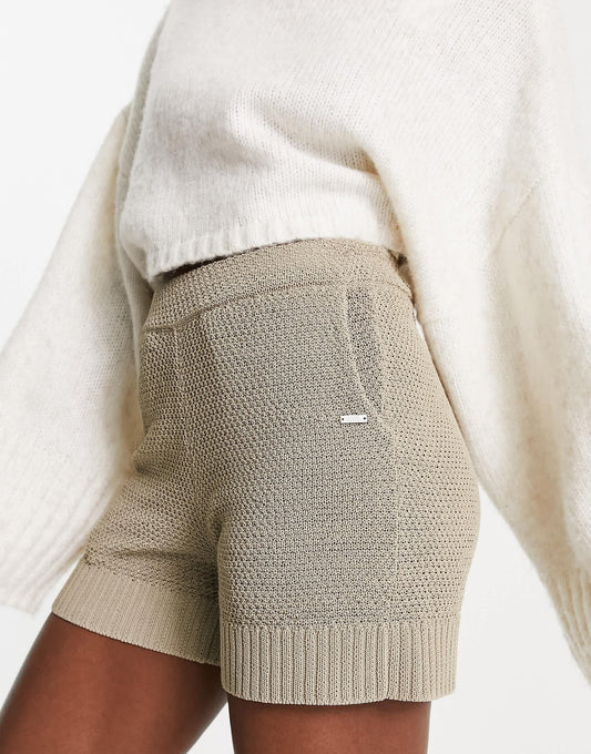 Armani Exchange knit shorts in beige