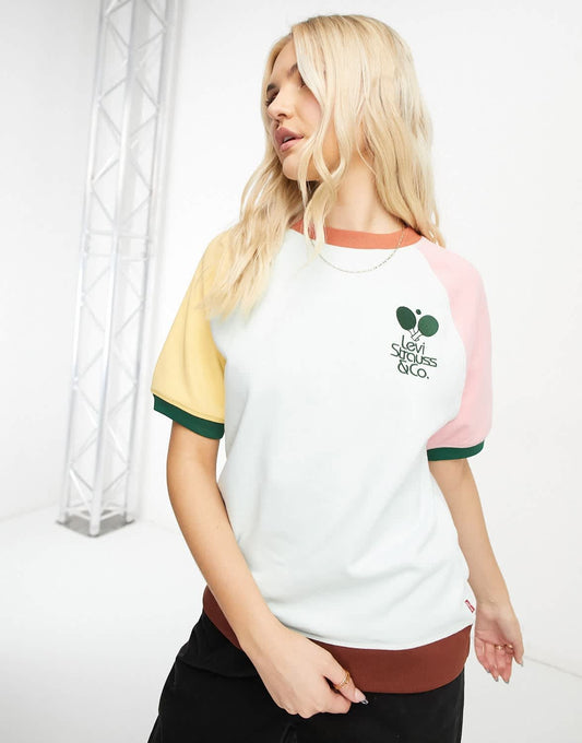Levi's graphic colour block tee on multi