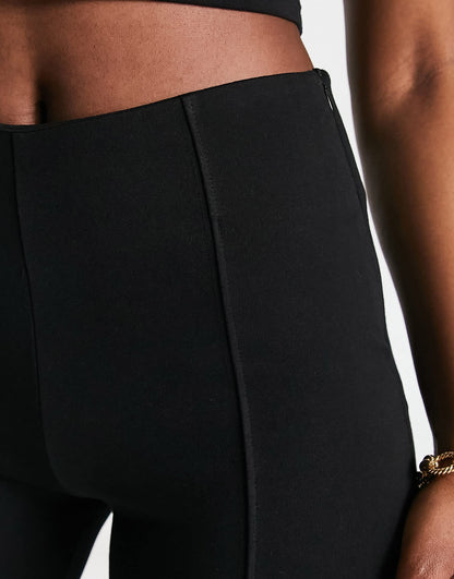 ASOS DESIGN ponte trouser with split in black