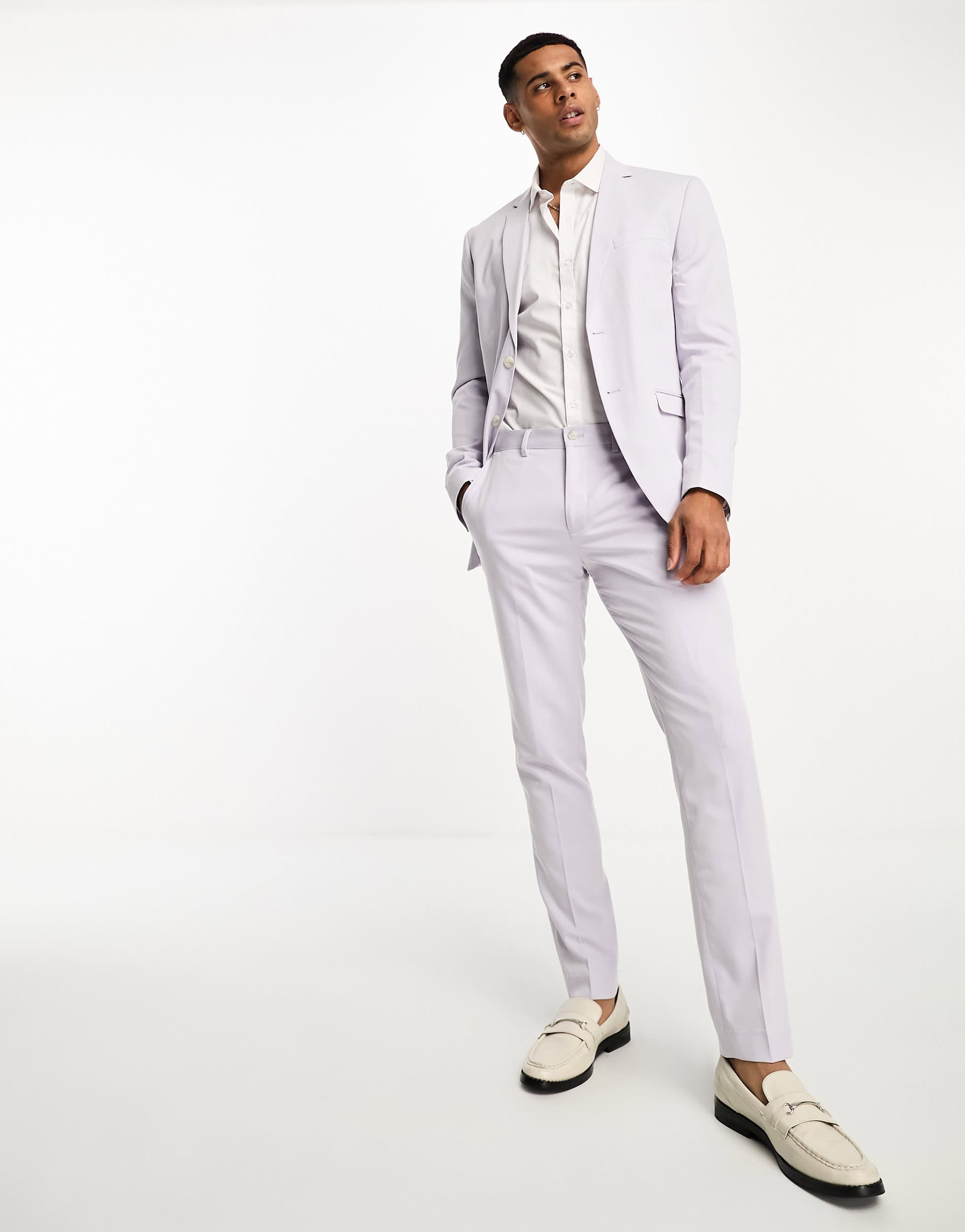Jack & Jones Premium slim fit suit trouser in lilac