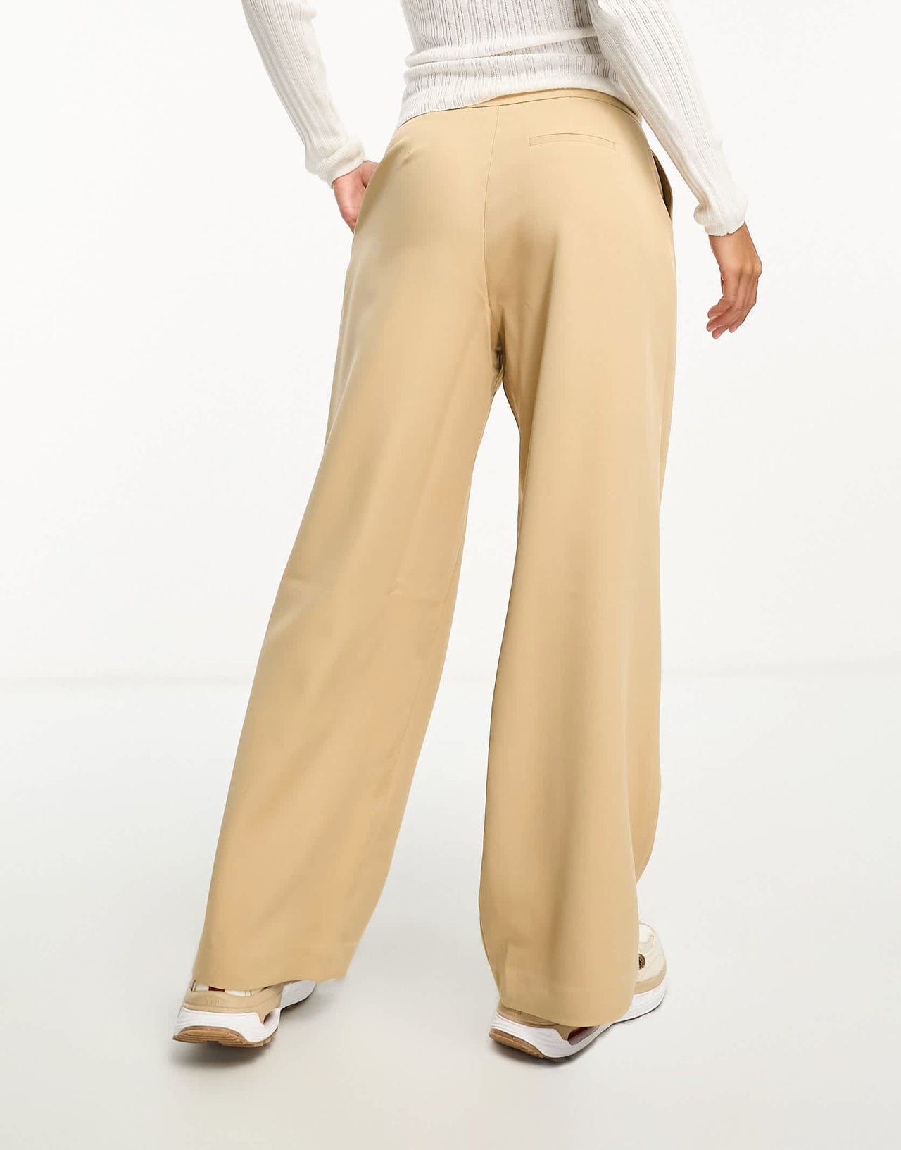 Miss Selfridge Petite tailored wide leg trouser in stone - STONE